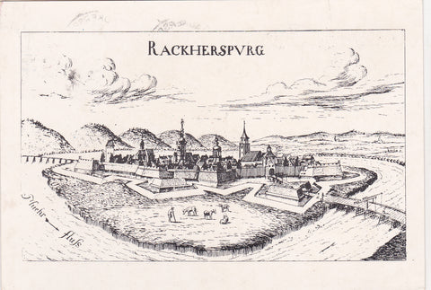 AK Bad Radkersburg. Radkersburg um 1680. Kupferstich aus Vischers Schlösserbuch.