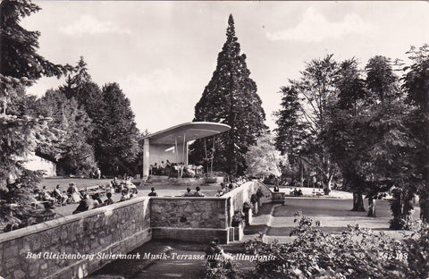 AK Bad Gleichenberg. Musik - Terrasse mit Wellingtonia.