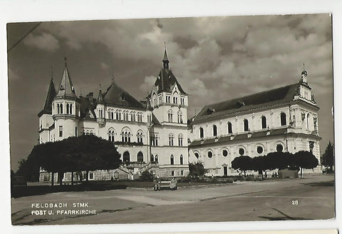 AK Feldbach. Post u. Pfarrkirche.