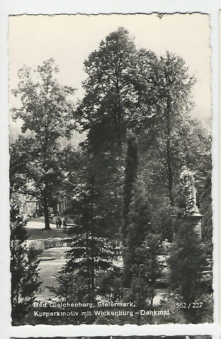 AK Bad Gleichenberg. Kurparkmotiv mit Wickenburg-Denkmal.