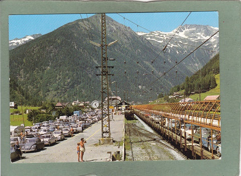 AK Autoverladung Mallnitz-Böckstein durch den Tauerntunnel, Länge 8551m.