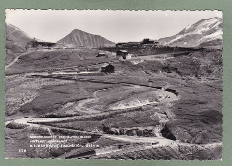 AK Grossglockner  Hochalpenstrasse. Auffahrt Nordrampe mit Berghaus Fuschertörl.