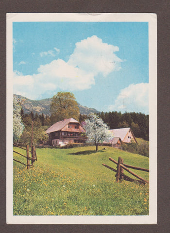 AK Bauernhof am Millstätter See. Frohe Ostern.