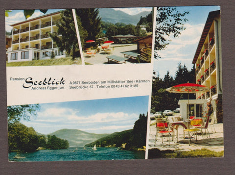 AK Seeboden am Millstätter See. Pension Seeblick Andreas Egger jun. Seebrücke 57.