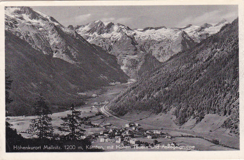 AK Mallnitz mit Hohen Tauern und Ankogelgruppe.