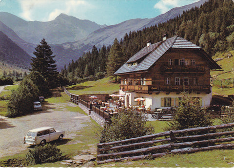 AK Mallnitz. Alpengasthof Gutenbrunn im Tauerntal gegen Geiselspitze.