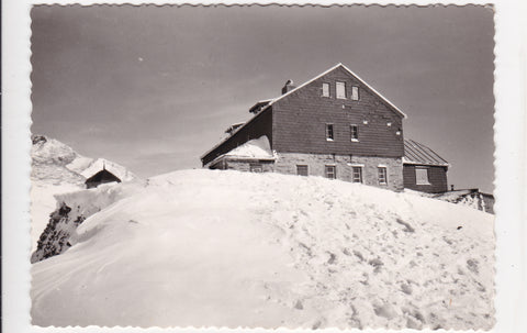 AK Hannoverhaus u. Arnoldmausoleum auf der Arnoldhöhe gegen Ankogel.