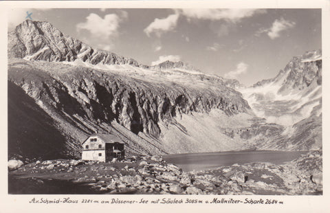 AK A. v. Schmid Haus. am Dössener See mit Säuleck. Mallnitzer Scharte.