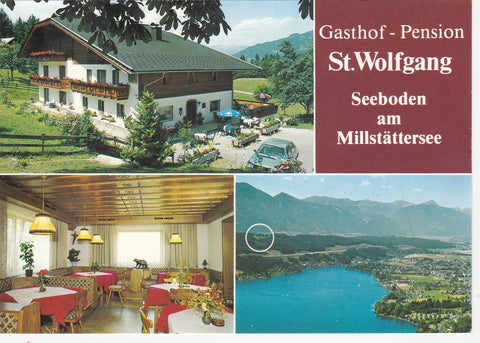 AK Seeboden am Millstätter See. Gasthof Pension St. Wolfgang. Inh. Anni Egger.