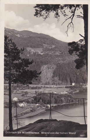 AK Döbriach am Millstättersee. Strand von der hohen Wand. (1929)
