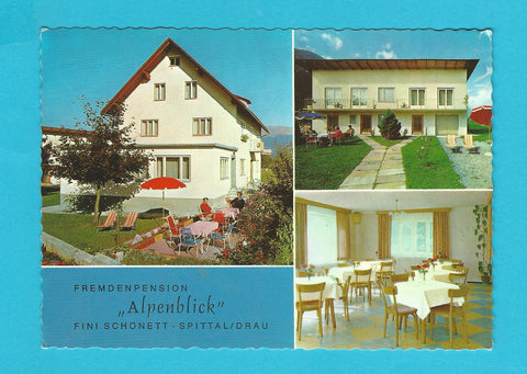 AK Spittal/Drau. Gasthof Fremdenpension Alpenblick Finni Schönett. Ponau 44.
