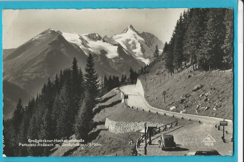 AK Großglockner-Hochalpenstraße Parkplatz Roßbach m. Großglockner.