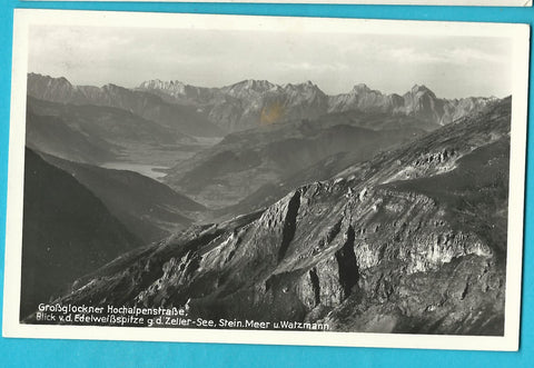 AK Grossglockner Hochalpenstraße. Blick v. d. Edelweißspitze g. d. Zeller See, Stein. Meer u. Watzmann.