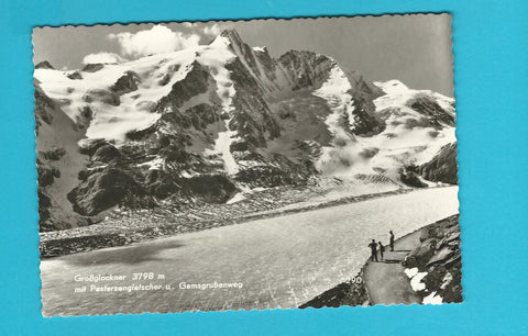 AK Grossglockner mit Pasterzengletscher u. Gamsgrubenweg.