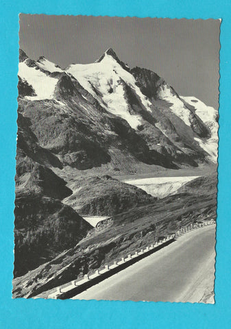 AK Grossglockner Hochalpenstrasse. Auffahrt Südrampe mit Grossglockner.