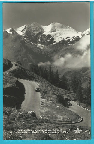 AK Grossglockner Hochalpenstrasse. Kehre 2 mit Sonnenwelleck u. Fuscherkarkopf.