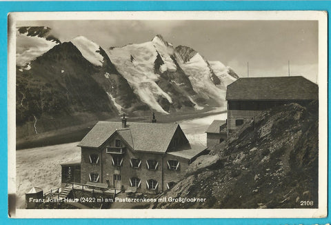 AK Franz Josef Haus am Pasterzenkees mit Grossglockner. (1930)