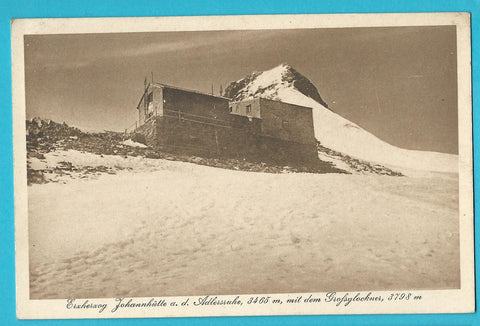 AK Erzherzog Johannhütte a. d. Adlersruhe mit dem Grossglockner.