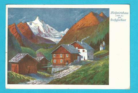 AK Fleißwirtshaus mit Grossglockner.