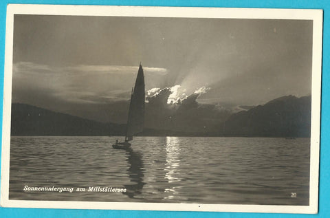 AK Sonnenuntergang am Millstättersee.