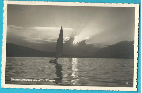AK Sonnenuntergang am Millstättersee.