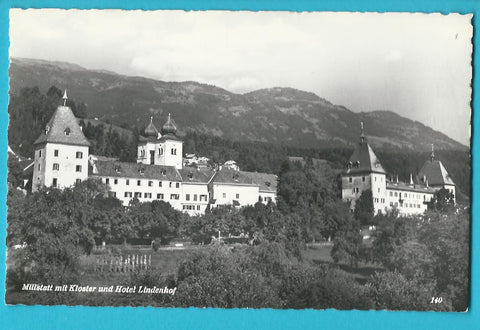 AK Millstatt mit Kloster und Hotel Lindenhof.