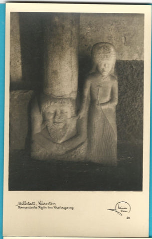 AK Millstatt. Romanische Figur im Kreuzgang.