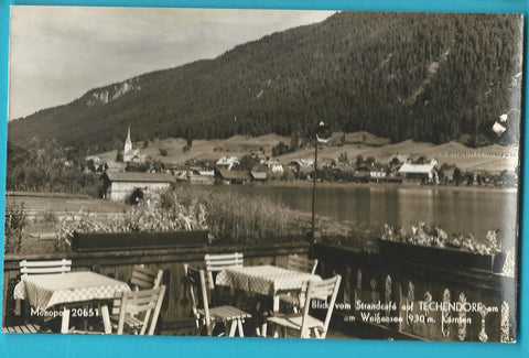 AK Blick vom Strandcafe auf Techendorf am Weißensee.
