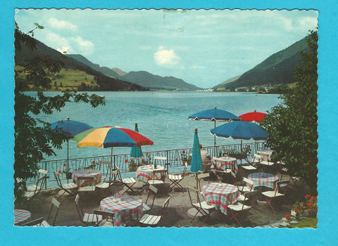 AK Weißensee. Blick von der Jausenstation Ronacherfels auf Neusach und Techendorf.