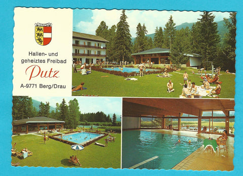 AK Berg im Drautal. Waldpension Putz. Hallen- und Freibad.