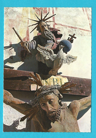AK Berg im Drautal. Barockkreuz am Karner.