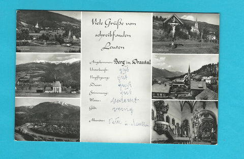 AK Berg im Drautal. Viele Grüße von schreibfaulen Leuten.