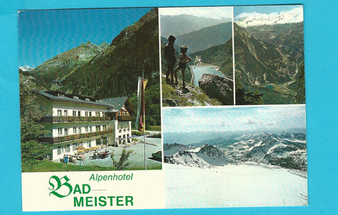 AK Flattach Innerfragant. Alpenhotel Badmeister. Pension Familie Sepp Walter.
