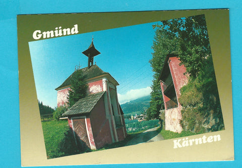 AK Gmünd. Die zweigeteilte Kirche am Kreuzbühel.