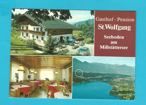 AK Seeboden am Millstättersee. Gasthof Pension St. Wolfgang. Inh. Anni Egger.