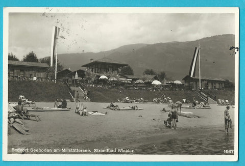 AK Seeboden am Millstättersee. Strandbad Winkler. (1932)