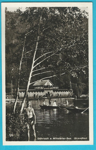 AK Döbriach am Millstättersee. Strandbad. (1928)
