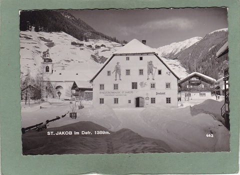 AK St. Jakob im Defr. Raiffeisenkasse, Postamt (Winter).