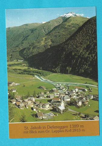 AK St. Jakob in Defereggen mit Blick zum Gr. Lepples-Kofl.