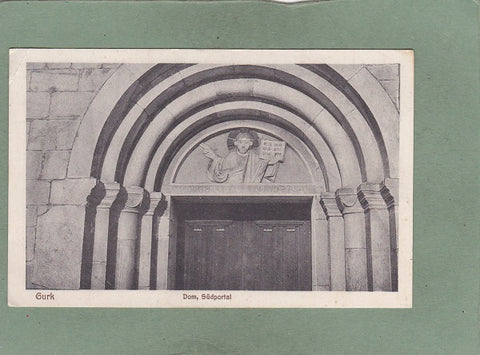 AK Gurk. Dom, Südportal. Romanisches Tympanonrelief, Segnender Christus.