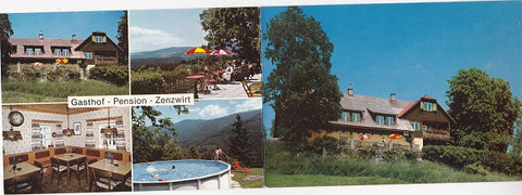 Doppel-Werbe-AK Lölling, Gasthof Pension Zenzwirt. Inh. Uta Pirker. Semlach 3.