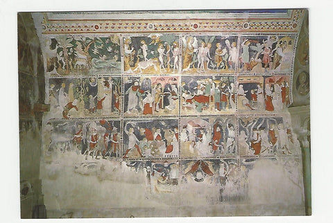AK Dom zu Gurk. Salvatorianerkolleg. Gotische Fresken der Vorhalle (1340): Altes Testament.