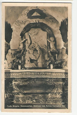AK Gurk. Krypta. Hemmaaltar. Statuen von Anton Corradini. (1933)
