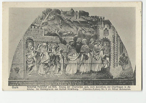 AK Gurk. Bemaltes Holzrelief um 1490. Hemma Zyklus Nr. 4. Dr. Alfred Schmerich.