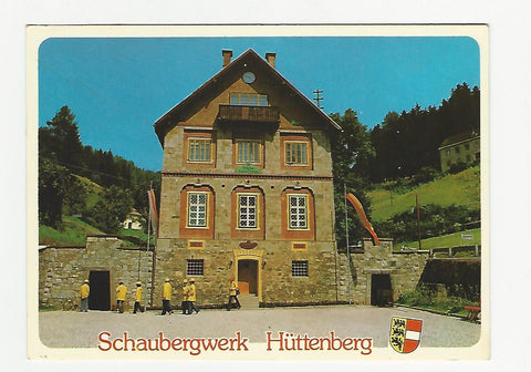 AK Schaubergwerk Hüttenberg. Bergbaumuseum mit Stolleneinfahrt zum Schaubergwerk.