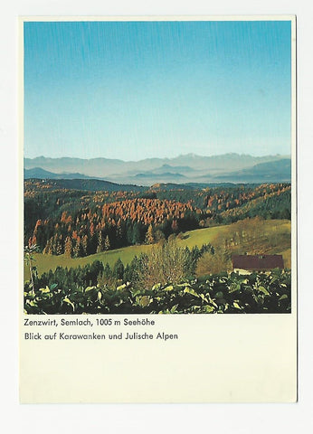 AK Zenzwirt, Semlach. Blick auf Karawanken und Julische Alpen. Lölling.