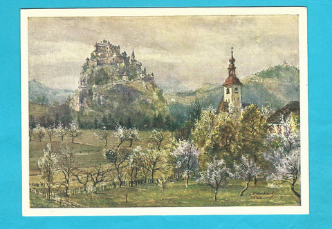 AK Hochosterwitz mit Magdalensberg. Nach einem Aquarell v. Ed. Manhart.