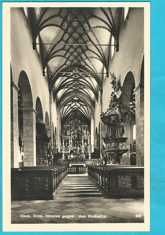 AK Gurk. Dom. Inneres gegen den Hochaltar. (1935)