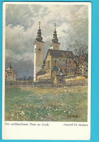 AK Der weltberühmte Dom zu Gurk. Aquarell Ed. Manhart.