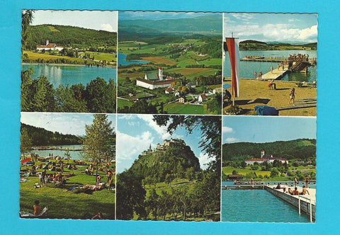 AK St. Georgen am Längsee. Strandbad. Burg Hochosterwitz.
